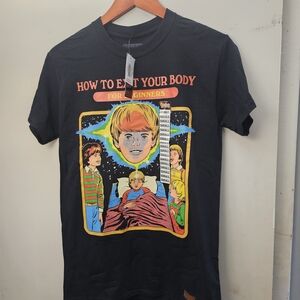 Black Short Sleeve Tee with Retro Graphic